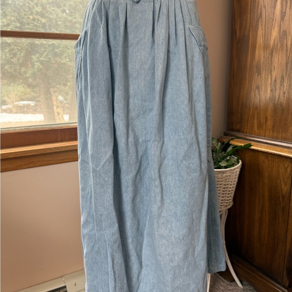 Vintage 80s Zena denim skirt button down western boho cottage - Picture 5 of 11